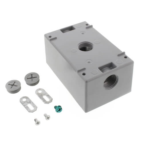 Single Gang 1/2" 3 Holes Weather Proof Box (Gray)