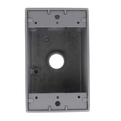 Single Gang 1/2" 3 Holes Weather Proof Box (Gray)