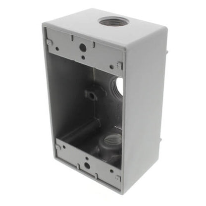Single Gang 1/2" 3 Holes Weather Proof Box (Gray)